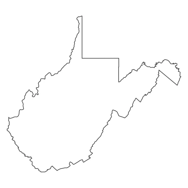 West Virginia State Border Usa Descripción Del Mapa — Archivo Imágenes Vectoriales