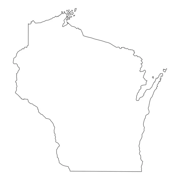 Carte Frontière État Wisconsin États Unis — Image vectorielle