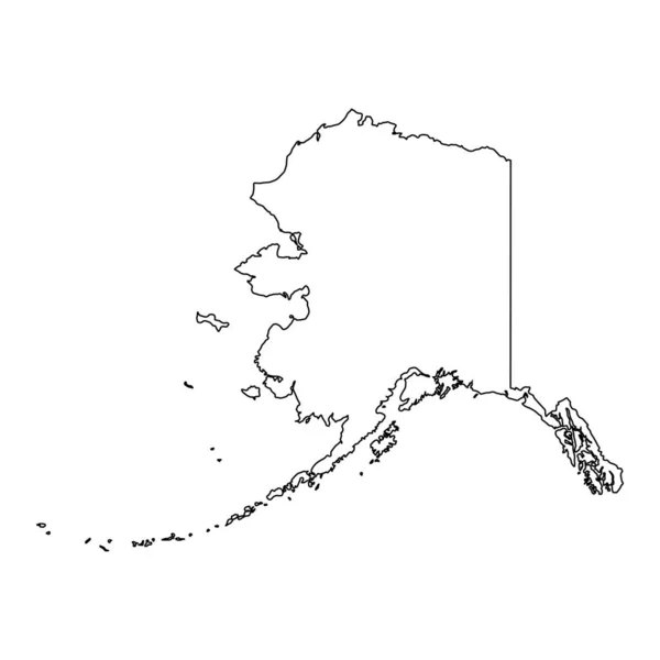 Alaska Frontera Del Estado Mapa Esquema — Archivo Imágenes Vectoriales