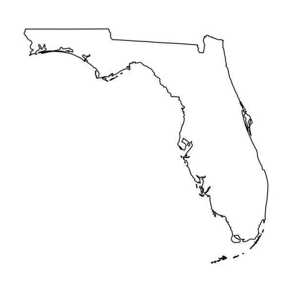 Floride State Border États Unis Carte Tracé — Image vectorielle