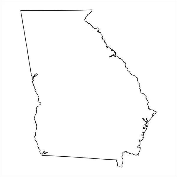 Georgia State Border Usa Mappa Outline — Vettoriale Stock