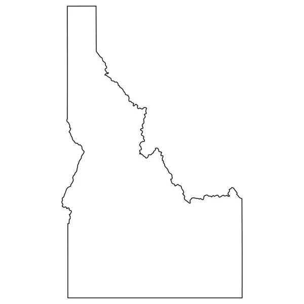 Idaho Confine Stato Usa Mappa Outline — Vettoriale Stock