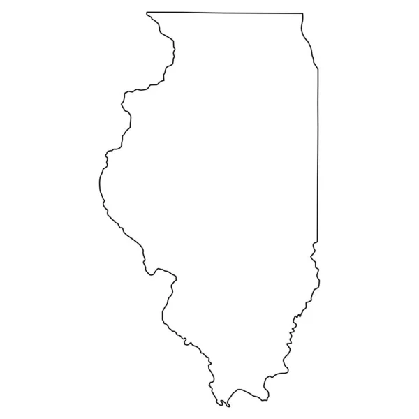 Illinois State Border Ηπα Χάρτης Περίγραμμα — Διανυσματικό Αρχείο