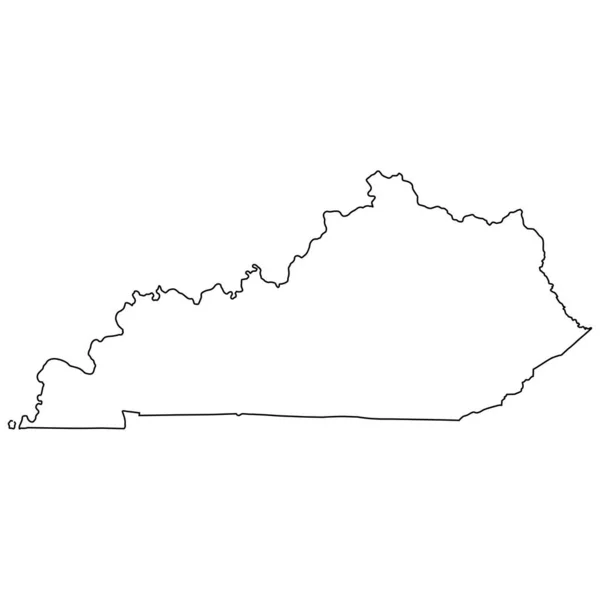 ケンタッキー州境界線アメリカ地図概要 — ストックベクタ