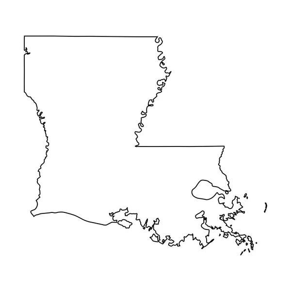 Louisiana Eyalet Sınırı Abd Harita Özeti — Stok Vektör