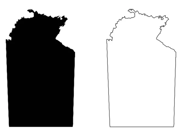 Mappa Del Territorio Del Nord Australia — Vettoriale Stock