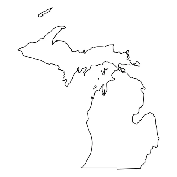 Michigan State Border Carte Des États Unis — Image vectorielle