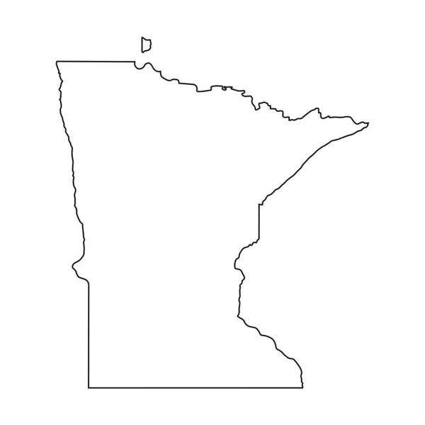 Minnesota State Border Usa Kartenskizze — Stockvektor