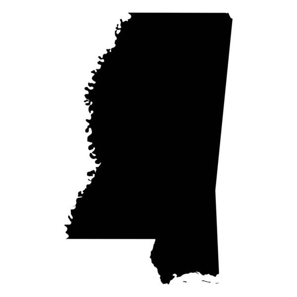 Mississippi State Border Usa Karte Solid — Stockvektor