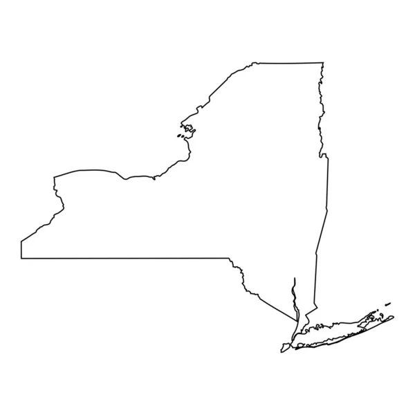 Νέα Υόρκη Νέα Υόρκη Σύνορα Ηπα Χάρτης Περίγραμμα — Διανυσματικό Αρχείο