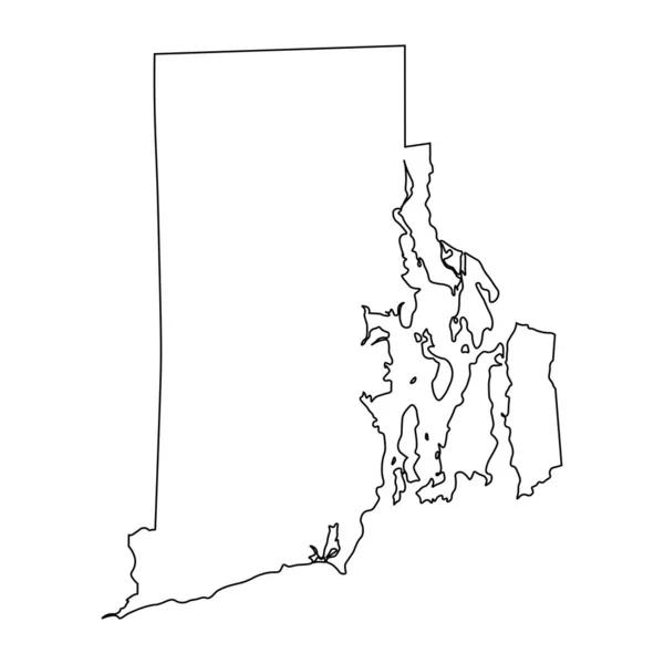 Rhode Island State Border Carte Des États Unis — Image vectorielle