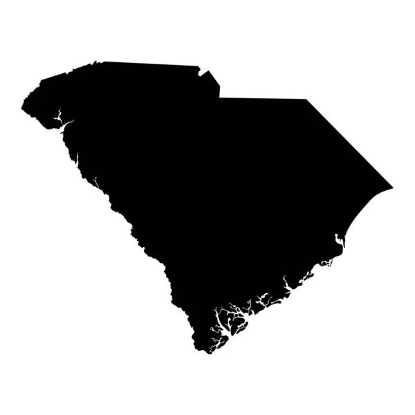 South Carolina State Border Usa Mappa Solid — Vettoriale Stock