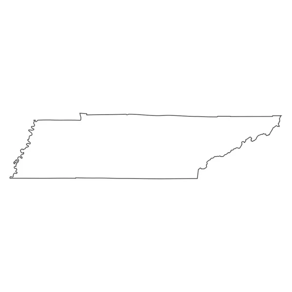 Tennessee State Border Usa Mappa Outline — Vettoriale Stock