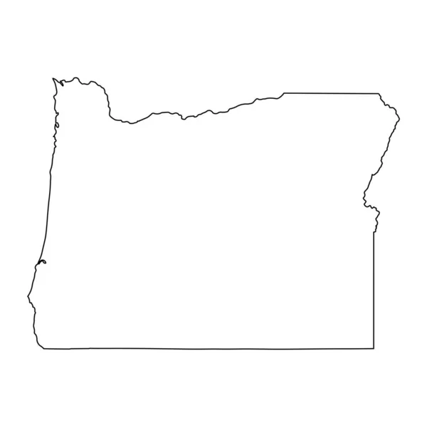 Oregon State Border Usa Mapa Del Mapa — Vector de stock