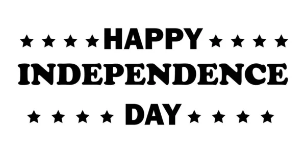 Szczęśliwego Dnia Niepodległości Tekst Gwiazdami Lipca Święto Dziękczynienia Usa Czarny — Wektor stockowy