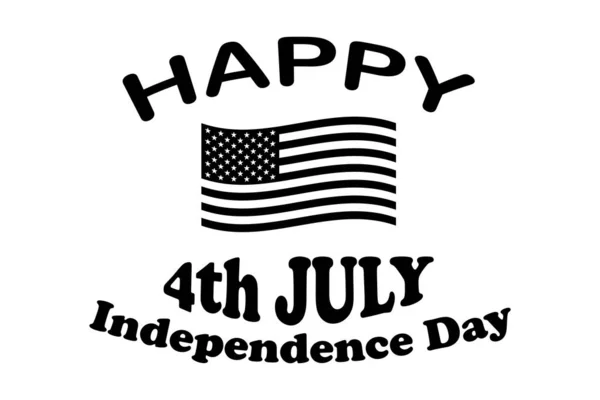 2017 Happy 4Th July Independence Day Text America National Star — 스톡 벡터