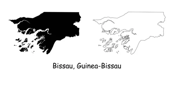 Bissau Guinea Bissau Mapa Detallado Del País Con Pin Ubicación — Archivo Imágenes Vectoriales