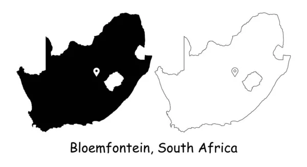 Bloemfontein Afrique Sud Carte Détaillée Pays Avec Épinglette Localisation Sur — Image vectorielle