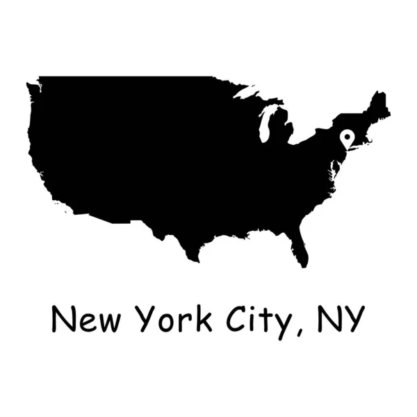 New York City Usa Map 2018 Detailed America Country Map — 스톡 벡터