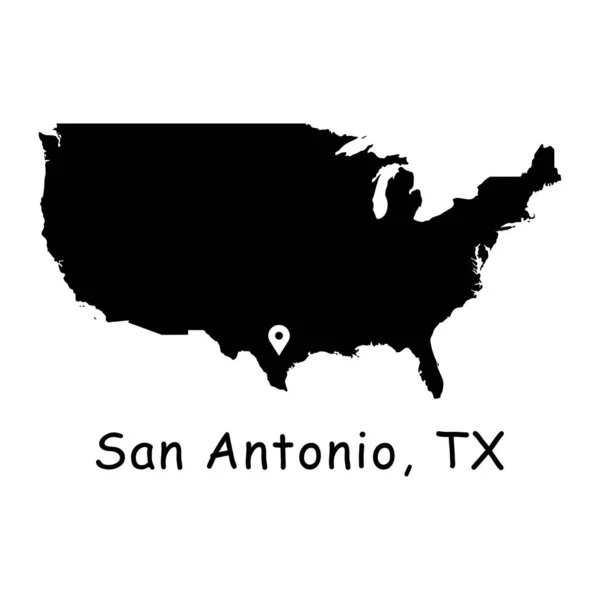 San Antonio Texas City Usa Map Detailed America Country Map — Stock Vector