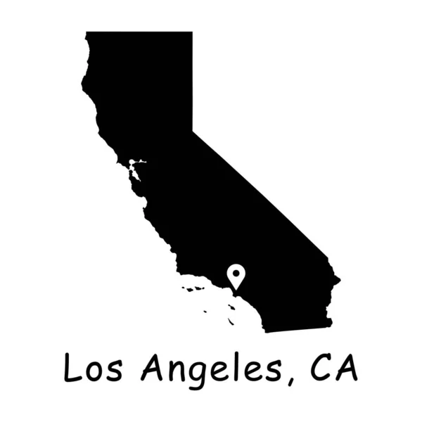 Los Angeles California State Map Detailed State Map Location Pin — Stock Vector