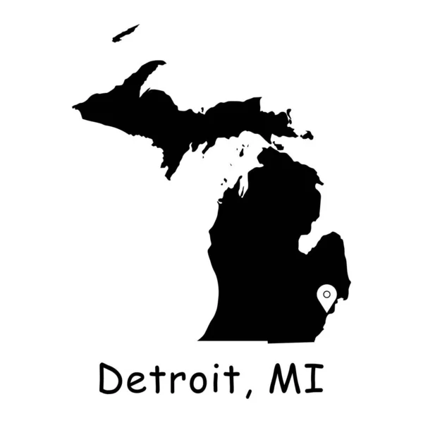 Detroit Auf Der Michagan State Map Detaillierte Zustandskarte Mit Location — Stockvektor
