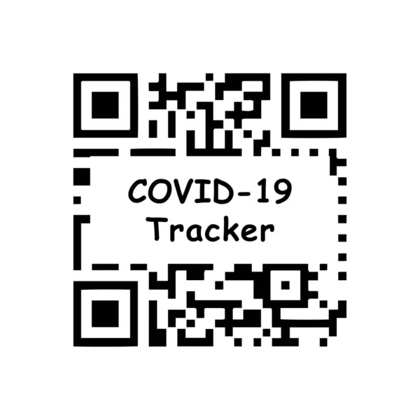 Covid Code Tracker Černá Bílá Ilustrační Ikona Zobrazující Kód Pro — Stockový vektor
