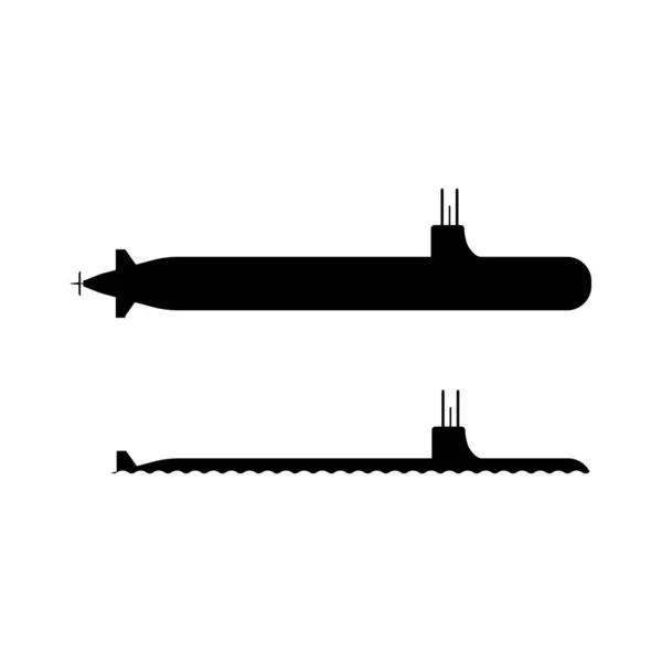 潜水艦アイコン クリップアートピクトグラム全体と水中の軍用潜水艦を描いた Epsベクトル — ストックベクタ