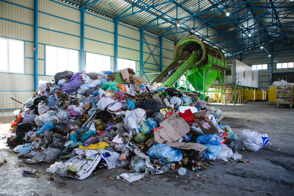 01.11.2019 Kyiv, Ukraine: manual sorting of garbage at the factory to receive unsorted garbage