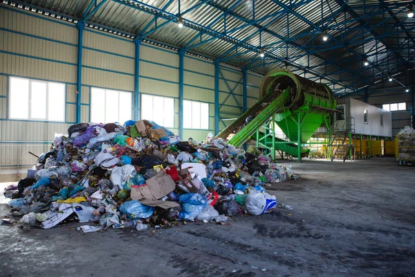 01.11.2019 Kyiv, Ukrayna: fabrikada çöplerin elle sıralanması