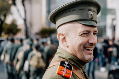 13.10.2019 Vinnitsa, Ukrayna: Almanya, Ukrayna ve Rusya 'dan askeri kulüplerin yer aldığı İkinci Dünya Savaşı askeri muharebelerinin yeniden inşasına sahne