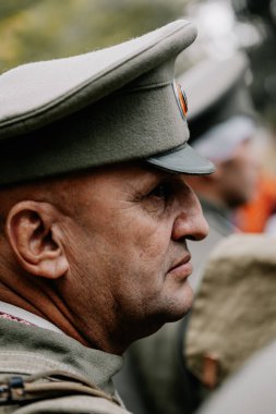 13.10.2019 Vinnitsa, Ukrayna: Almanya, Ukrayna ve Rusya 'dan askeri kulüplerin yer aldığı İkinci Dünya Savaşı askeri muharebelerinin yeniden inşasına sahne