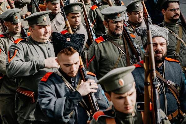 2019 Vinnitsa Ucrania Escenario Una Reconstrucción Las Batallas Militares Segunda — Foto de Stock