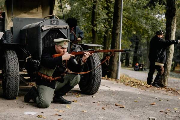 2019 Винница Украина Сцена Восстановления Военных Сражений Второй Мировой Войны — стоковое фото