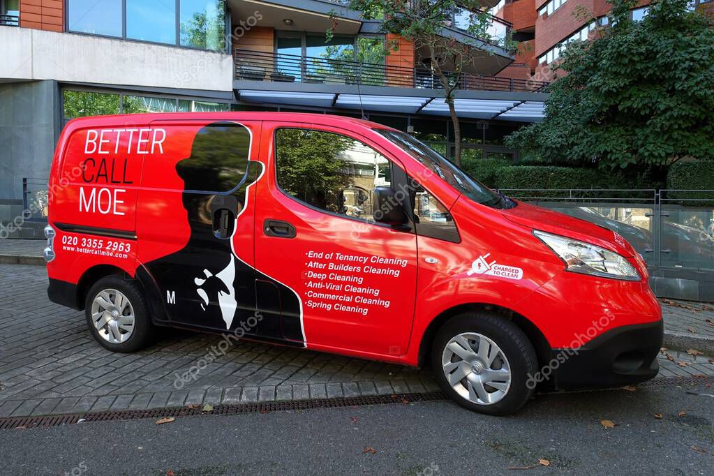 A vehicle belonging to Better Call Moe, a company which specialises in end-of-tenancy cleaning and domestic housekeeping for properties across London.