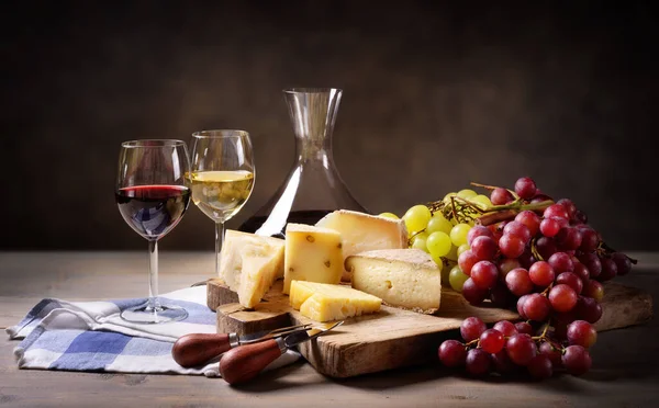 stock image Rustic meal during the harvest period in a rural tavern, space for text.