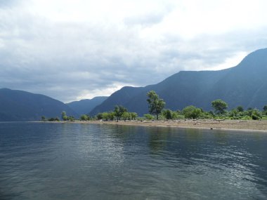 Teletskoe Gölü 'nün güney kıyısı.