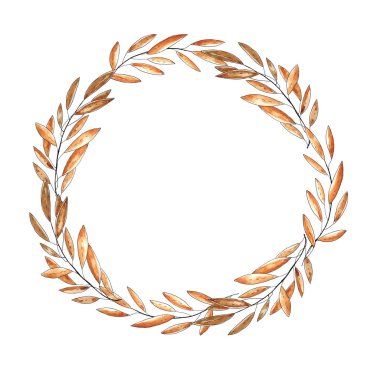 Suluboya çiçek çelengi