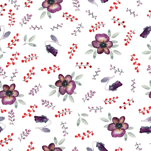 Watercolor pansy pattern — Stock Photo, Image