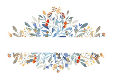 Çiçekli suluboya kenarı