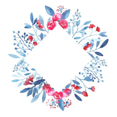 Suluboya çerçeve çiçek