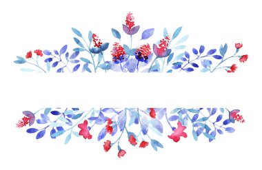 Çiçekli suluboya kenarı