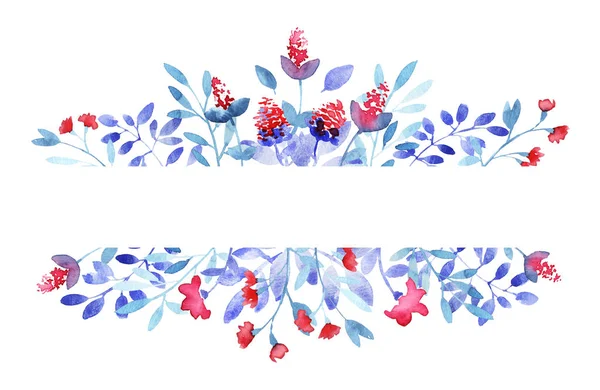 Floral watercolor border — Stock Photo, Image
