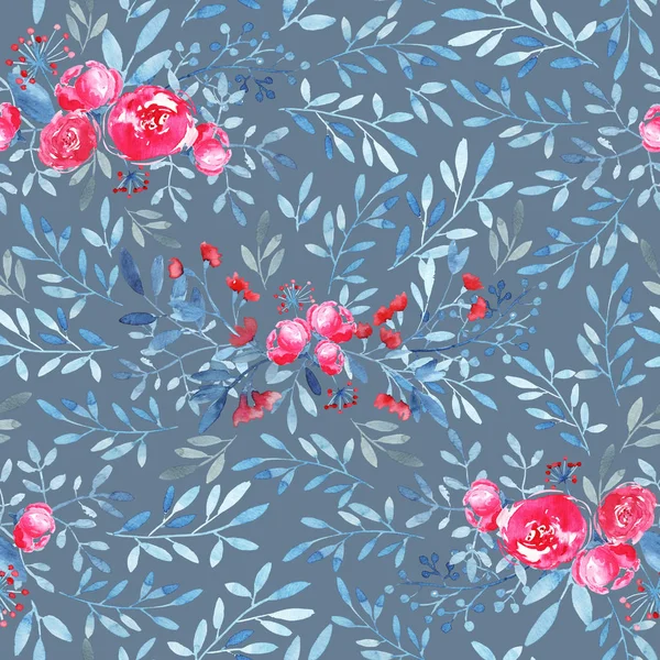 Aquarela rosa padrão — Fotografia de Stock