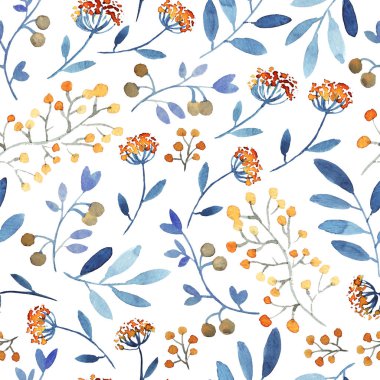 Suluboya çiçek deseni