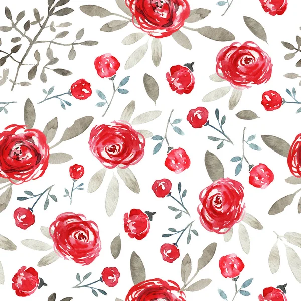 Suluboya gül deseni