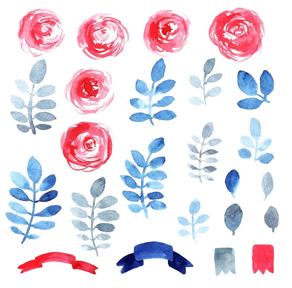 Watercolor rose pattern — Stock Photo, Image