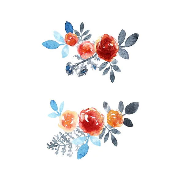 Watercolor rose pattern — Stock Photo, Image
