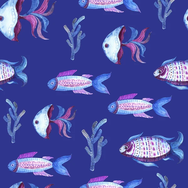 Rybí akvarel — Stock fotografie