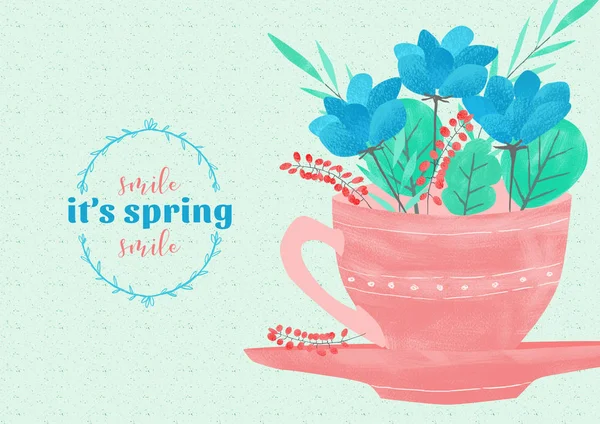 Cartão de saudação Primavera — Fotografia de Stock